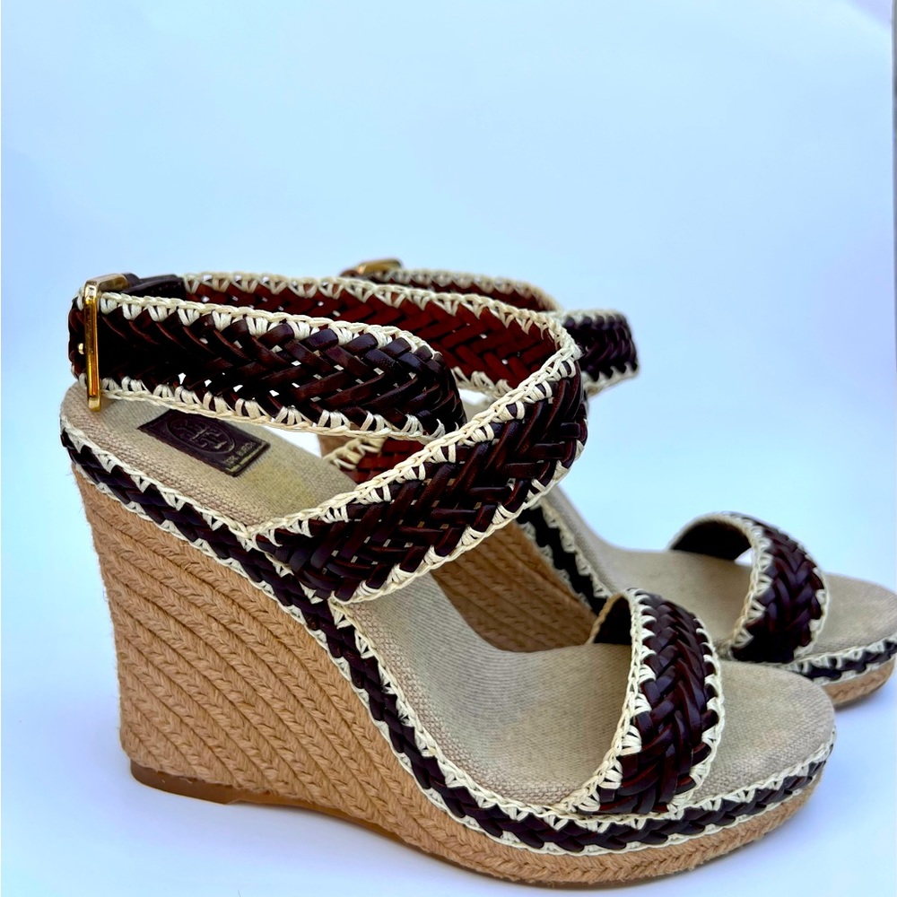 Tory Burch Lilah Espadrille Wedge Sandal Brown